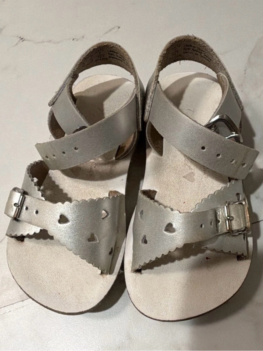 Saltwater Sandals Girls Silver